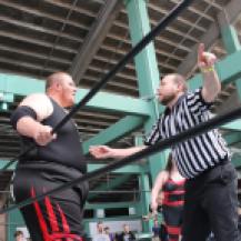 Crockett temporarily ends his extennnded hiatus to referee Brian's match in Fenway Park in 2017